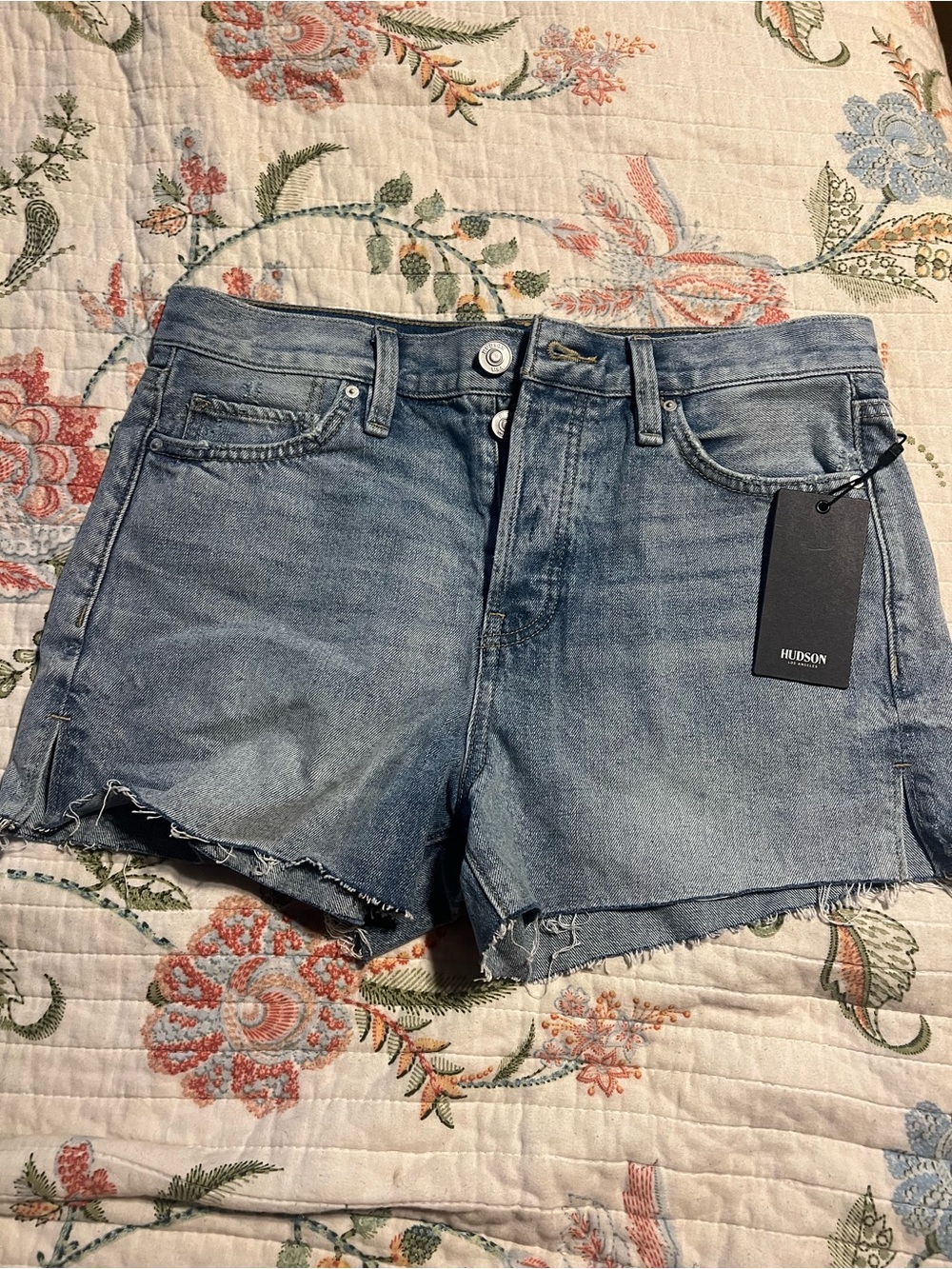 Hudson Jeans Women's Medium Blue Denim Frayed Cutoff Shorts